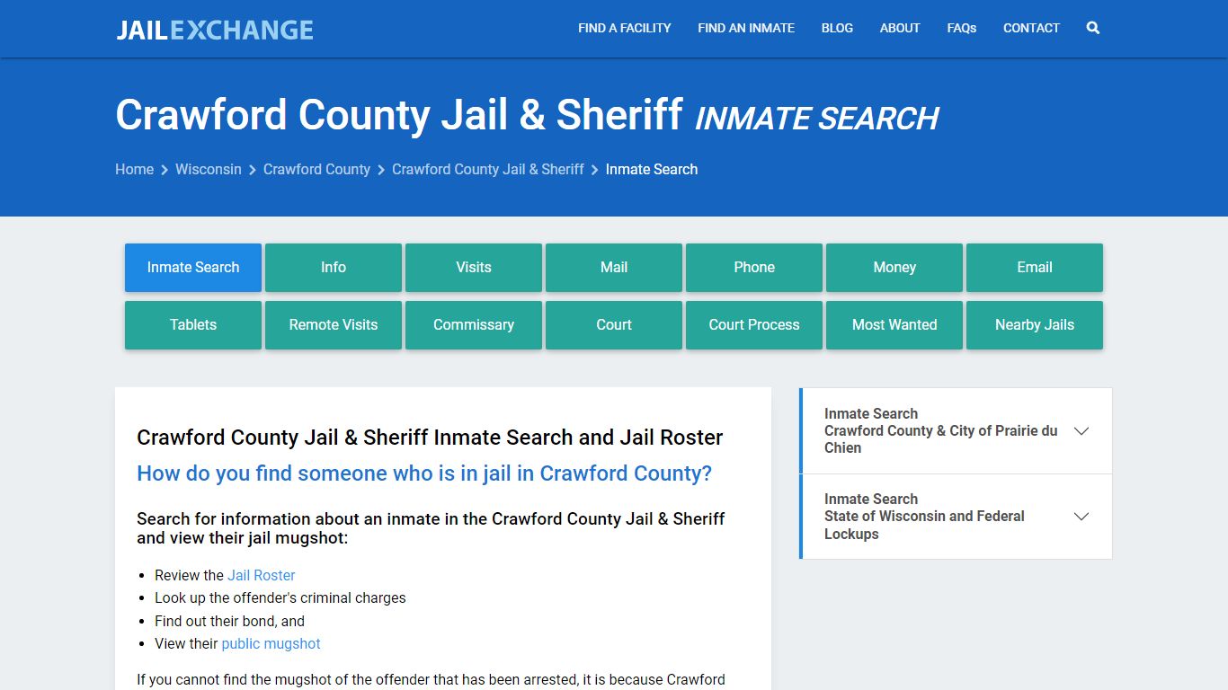 Crawford County Jail & Sheriff Inmate Search - Jail Exchange