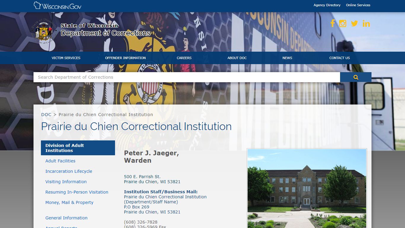 DOC Prairie du Chien Correctional Institution - Wisconsin